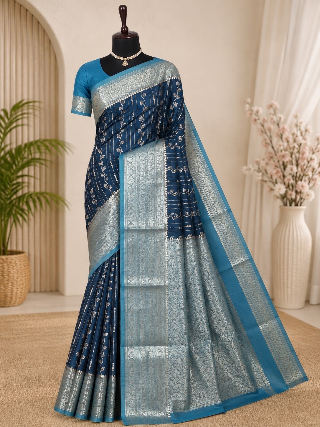 Premium Banarasi Chinya Warm Silk Saree