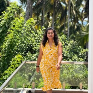 MARIGOLD Premium Quality Yellow Floral Cotton Midi Kurthi