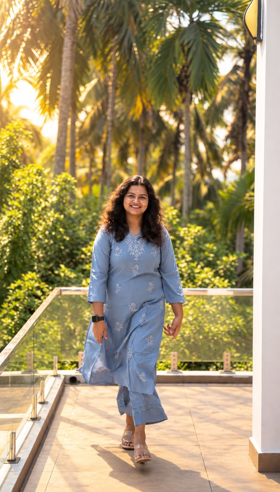 Premium Cotton Hand-Embroidered Chikankari Kurta Set - Image 3