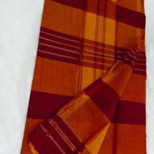 Chettinad 80s count pure cotton check saree