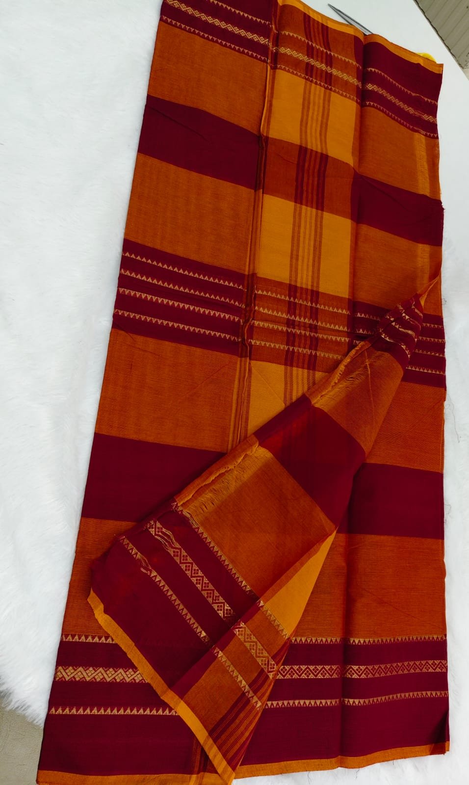 Chettinad 80s count pure cotton check saree